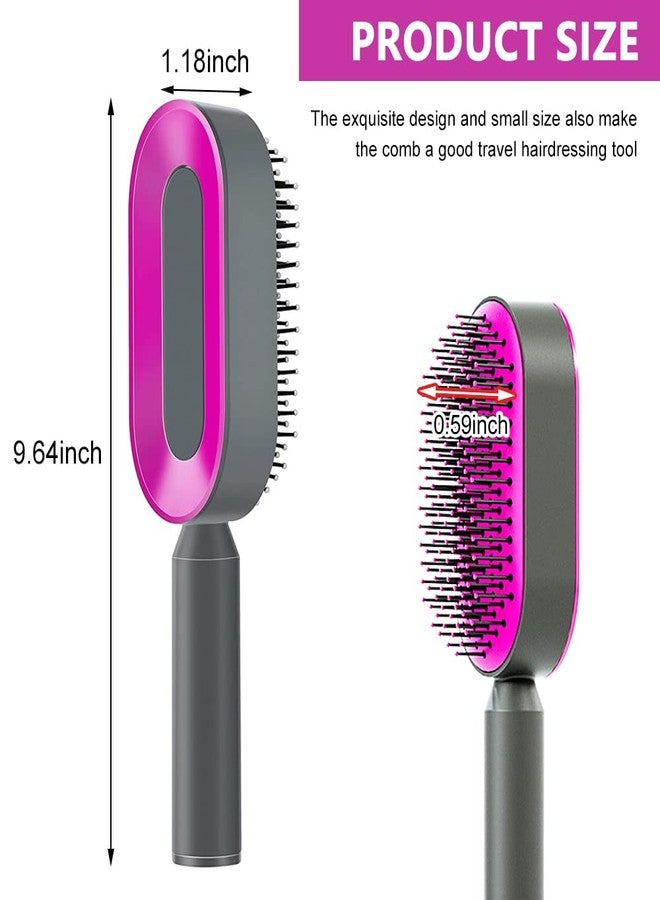 MAYCREATE® Self Cleaning Hair Brush for Women Men, 3D Airbag Cushion Hair Comb Massager Paddle Brush Hairdressing Detangling Anti Static Hairbrush - Image 2